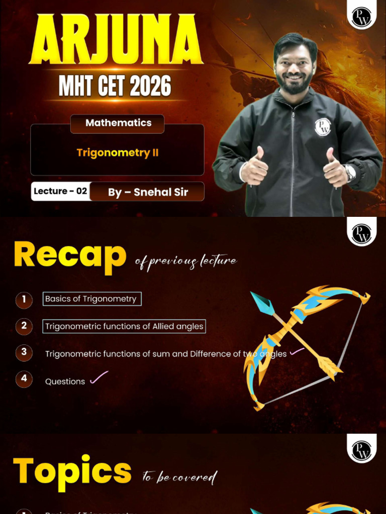 Trigonometry - II 02 - Class Notes | PDF