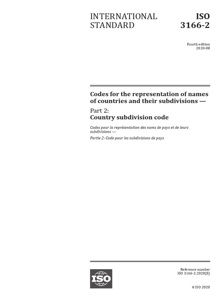 ISO 3166-2 Country Subdivision Codes | PDF | International Organization ...