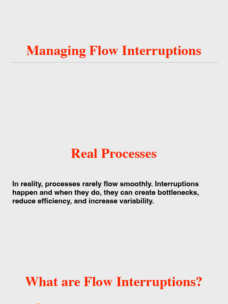 Managing Flow Interruptions in Processes | PDF