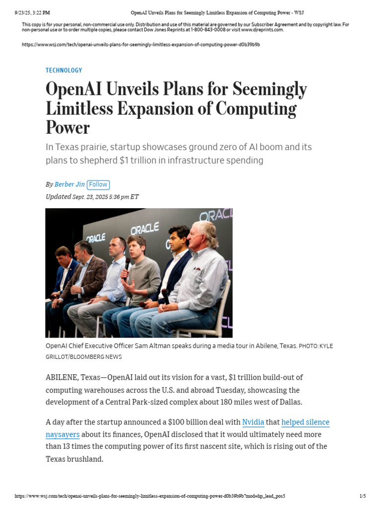 OpenAI Unveils Plans For Seemingly Limitless Expansion of Computing ...
