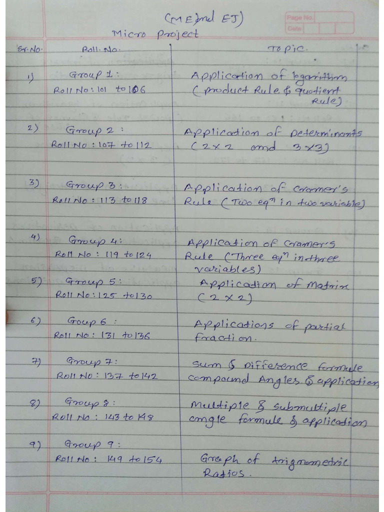 Mathematics Micro Project Topic | PDF