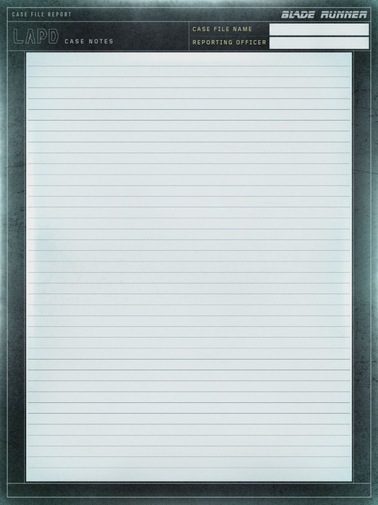 Blade Runner RPG Case File Report 220801 | PDF