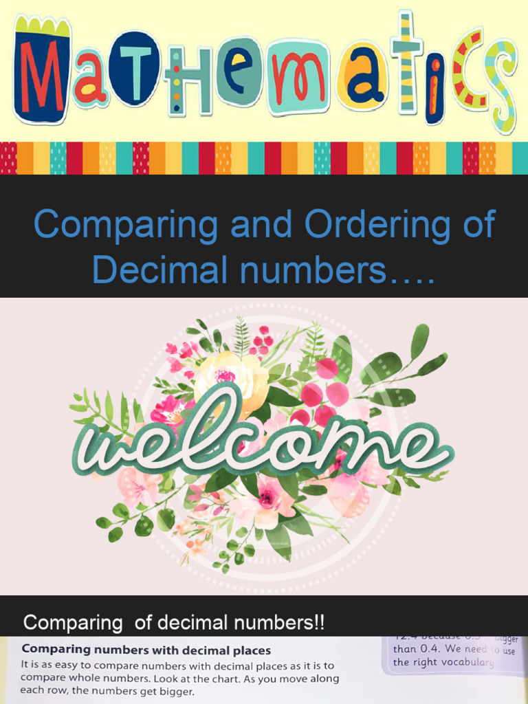 Comparing of Decimal Numbers | PDF