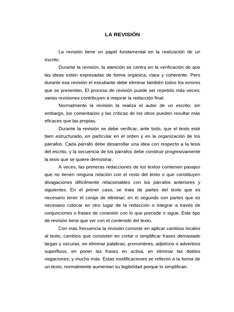 Características de la Revisión Textual | PDF | Asunto (gramática ...