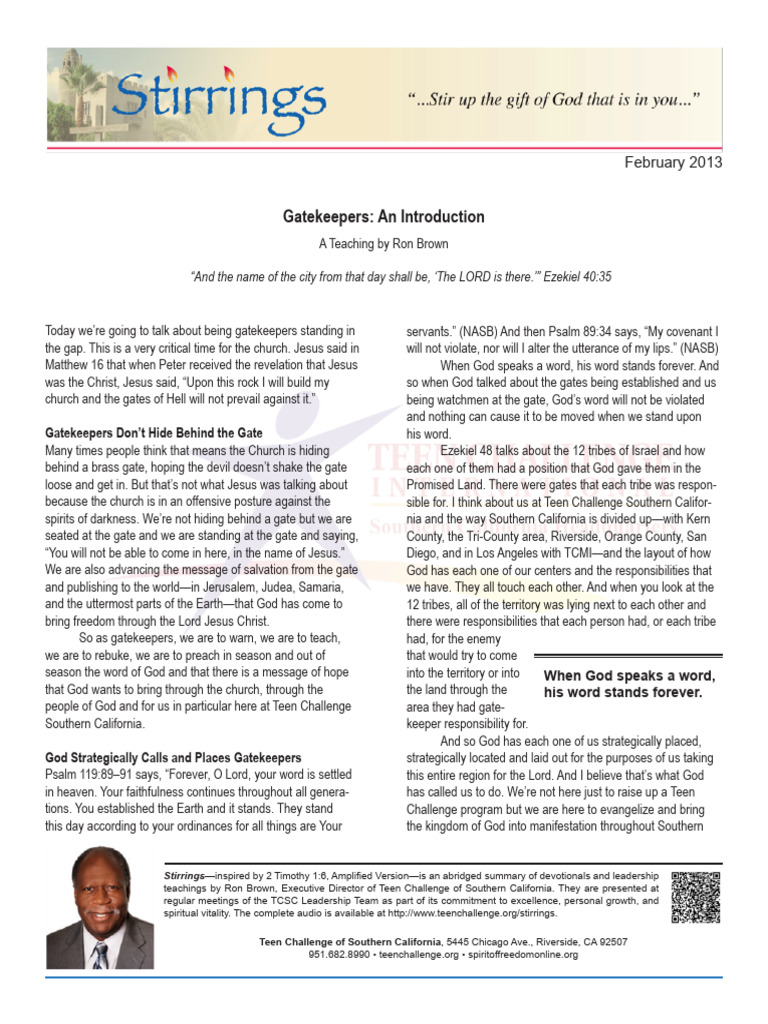 Gatekeepers: Roles and Responsibilities | PDF | Prophecy | Jesus