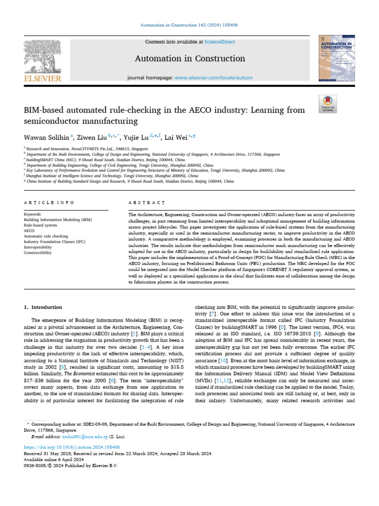 BIM Based Automated Rule Checking in The AECO Industry-Learning From ...