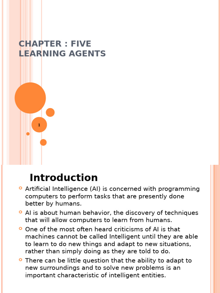 Understanding Learning Agents in AI | PDF | Learning | Statistical ...