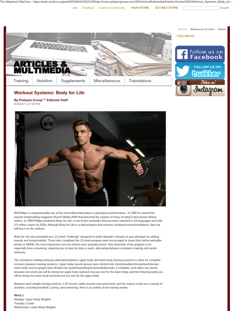 Body for Life Workout Overview | PDF | Strength Training | Physical ...