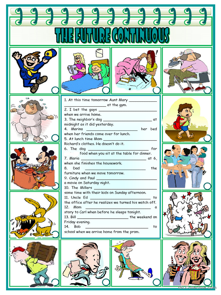 Future Continuous Tense Exercises | PDF
