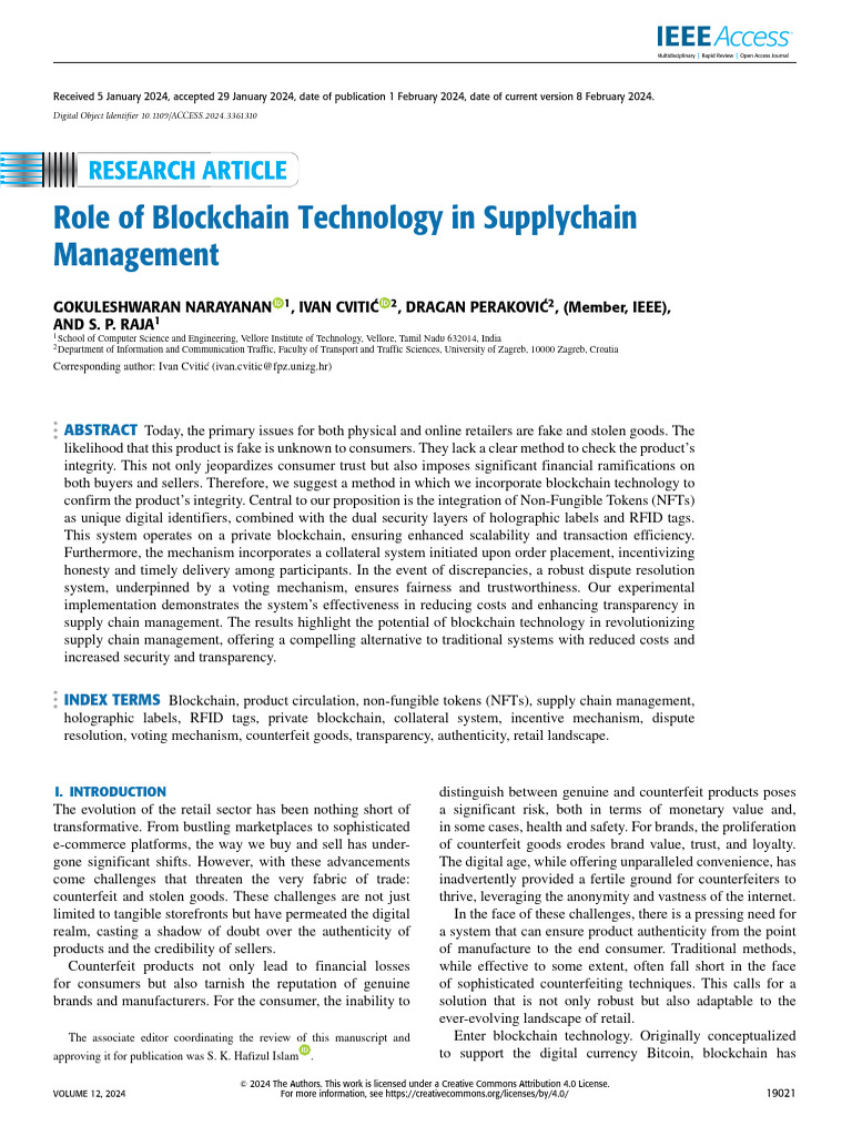 Role of Blockchain Technology in Supplychain Management | PDF | Supply ...