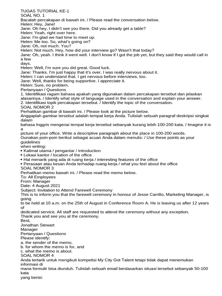 English Conversation and Writing Exercises | PDF | Communication