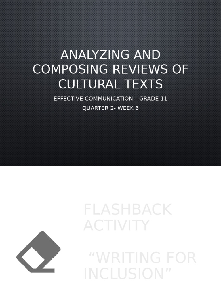Writing Effective Cultural Reviews | PDF | Cognition | Learning