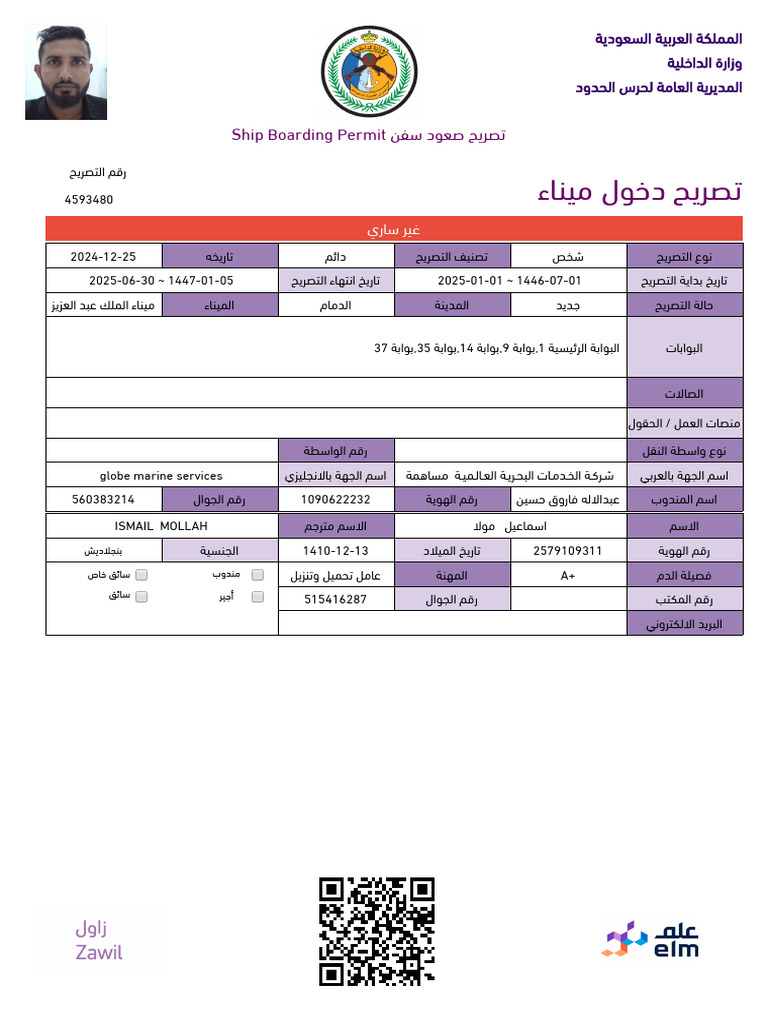 Ship Boarding Permit | PDF