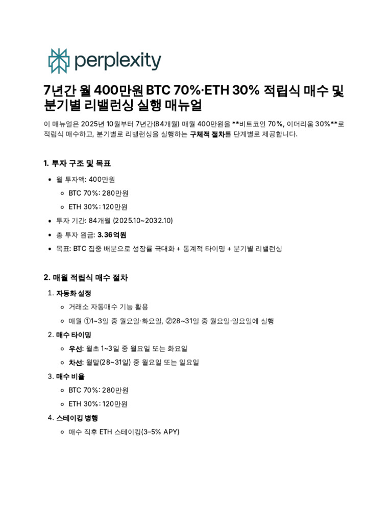 립식 매수 및 분기별 리밸런싱 실행 매뉴엏 | PDF