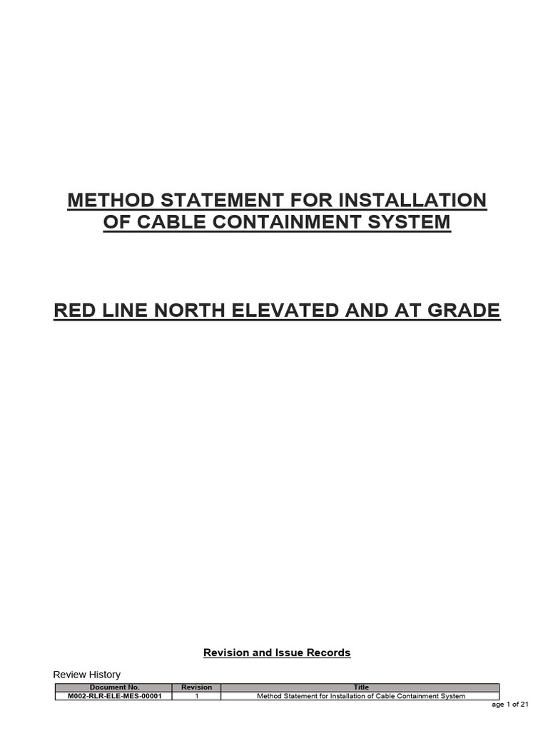 Cable Containment System Installation Guide | PDF | Quality Assurance ...