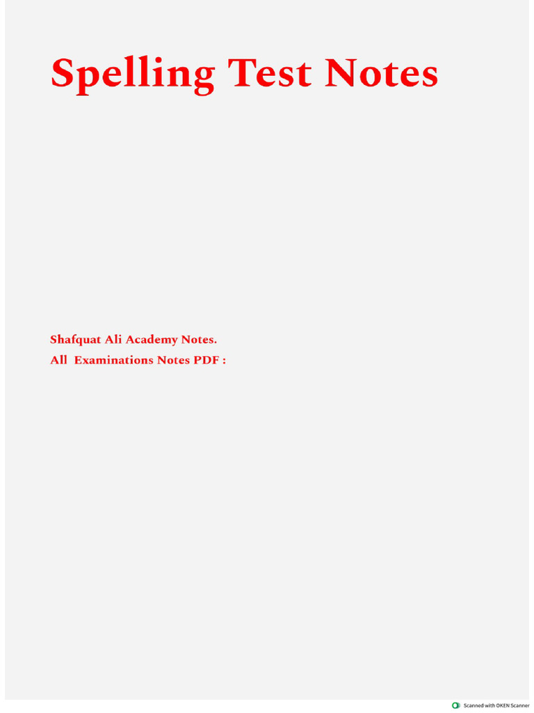 7.3.2 Spelling Tests | PDF