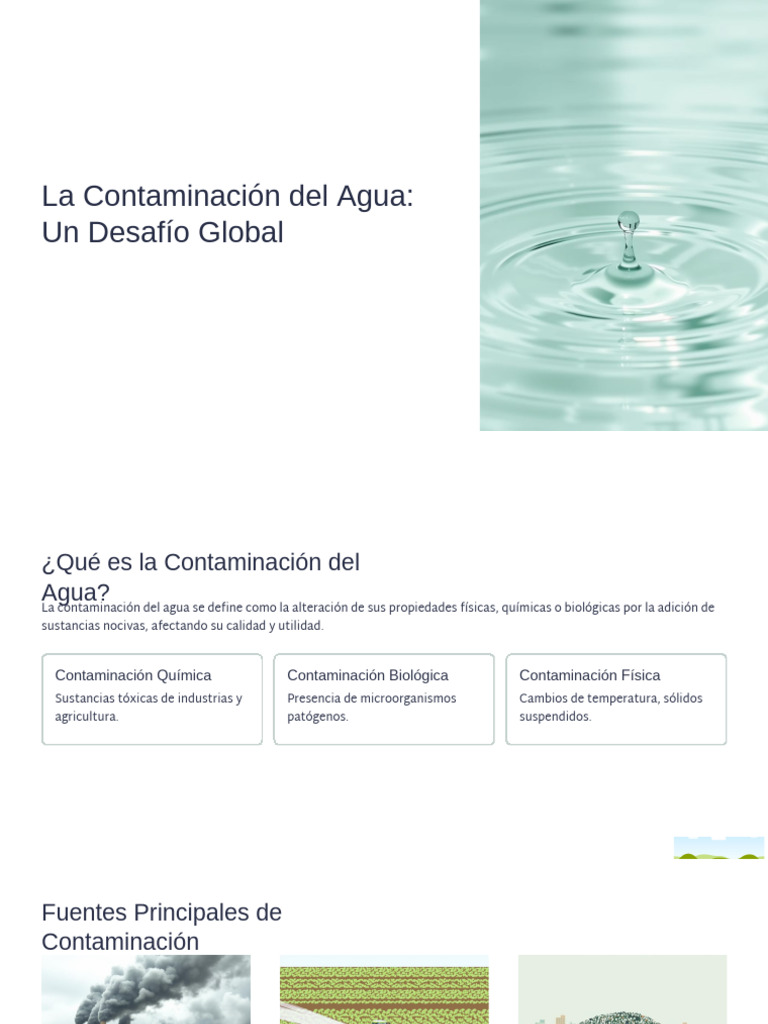 La Contaminacion Del Agua Un Desafio Global PDF | PDF | Agua ...