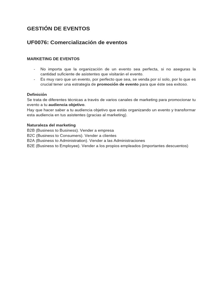 Estrategias de Marketing para Eventos | PDF | Hablar en público | Marketing