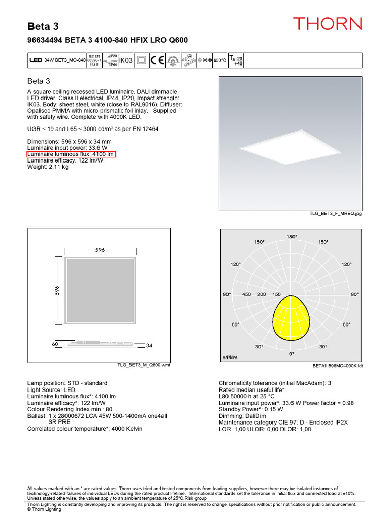 Attachment # 8_ LED Lighting Catalogue Data Sheet 9Thorn Led Lighting ...