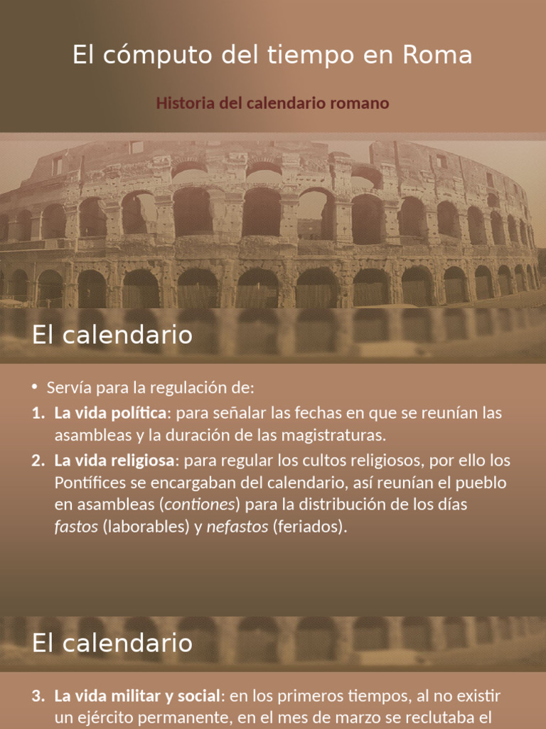 Calendario Romano: Historia y Estructura | PDF | Calendario | Roma antigua