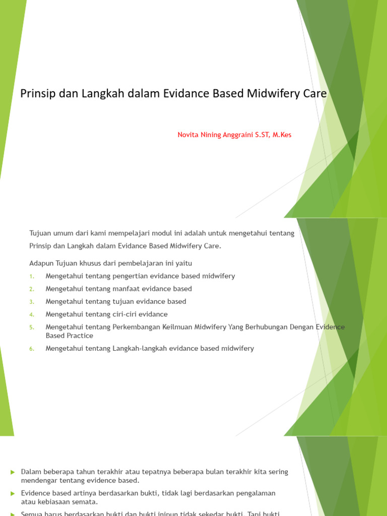 Prinsip Evidence Based Midwifery Care | PDF