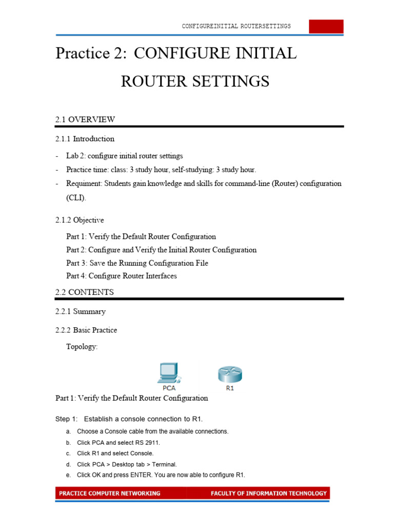 Initial Router Configuration Guide | PDF | Command Line Interface ...