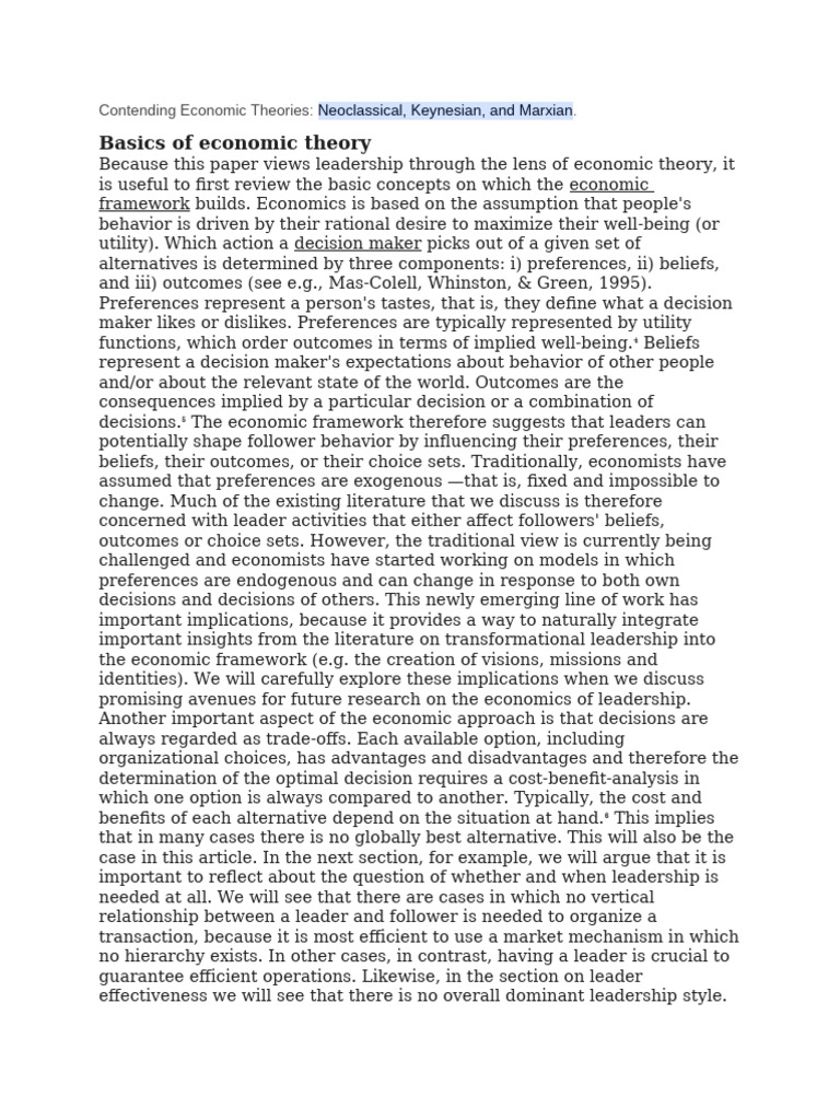 Contending Economic Theories Explained | PDF | Economics | Keynesian ...