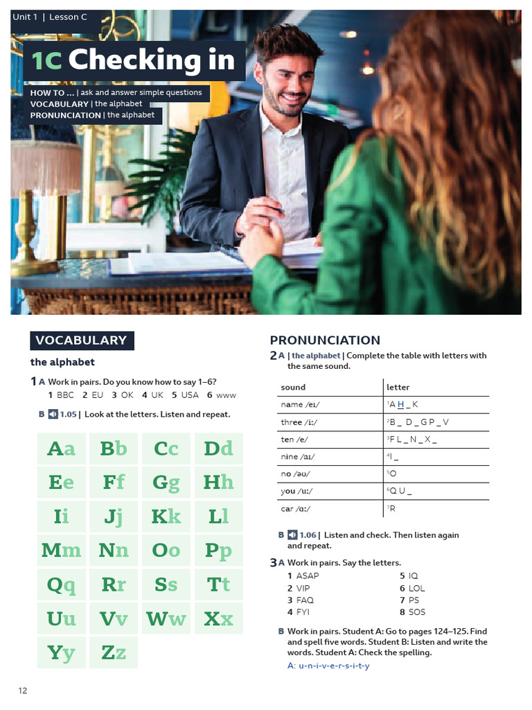 Speakout A1 - Unit 1c To Unit 2 | PDF | Stress (Linguistics) | Plural