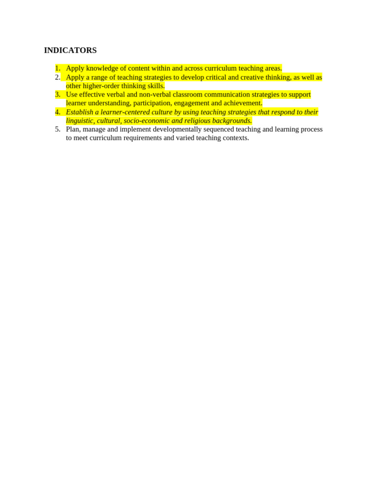 Indicators | PDF