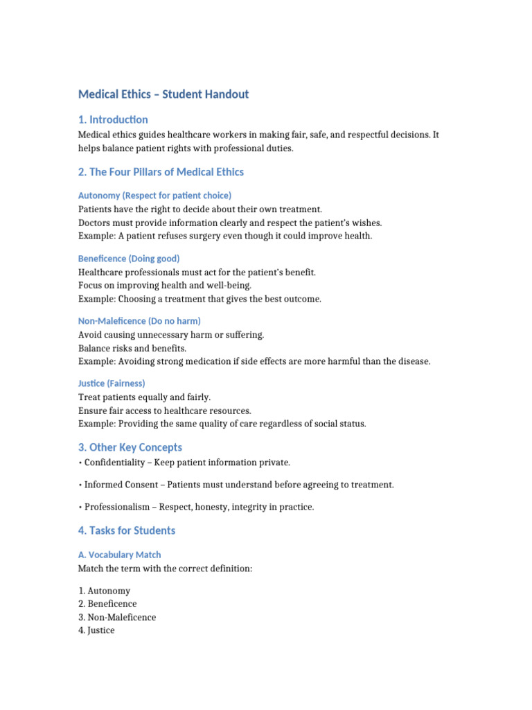 Medical Ethics Overview for Students | PDF
