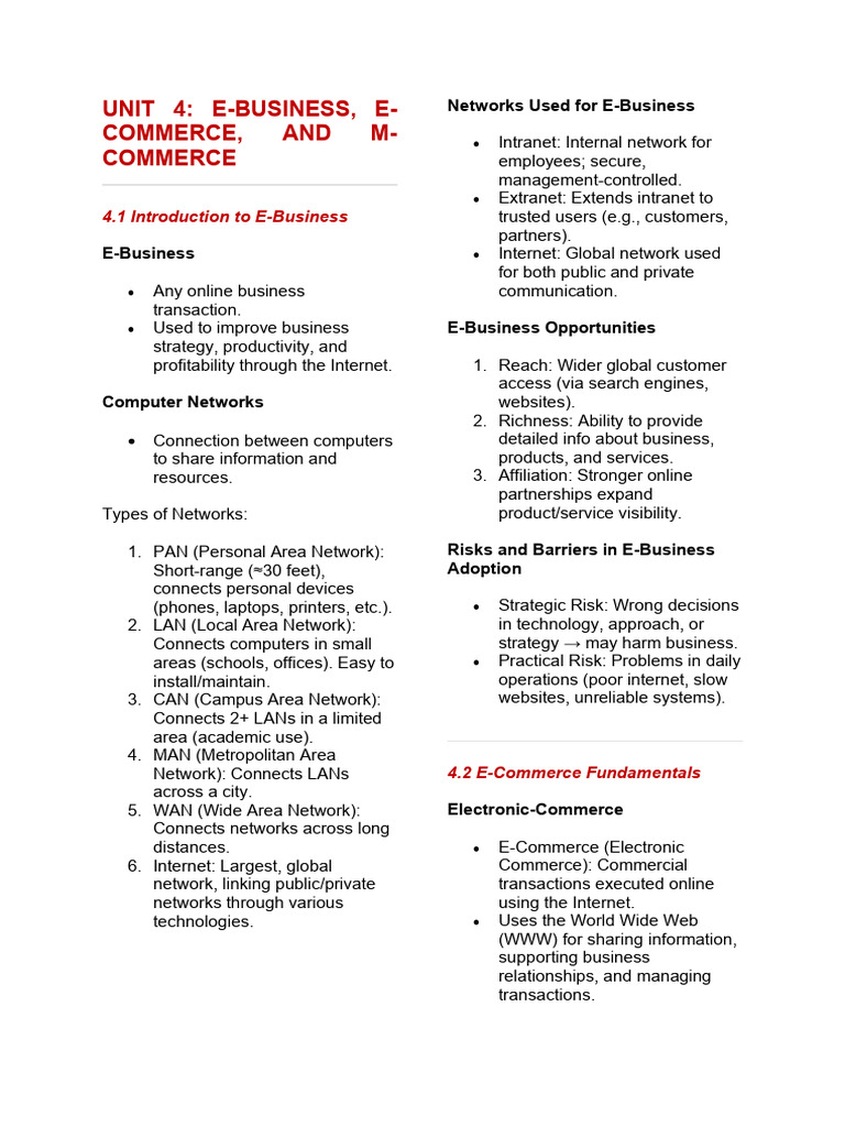 E-Business, E-Commerce, and M-Commerce Guide | PDF | Computer Network ...
