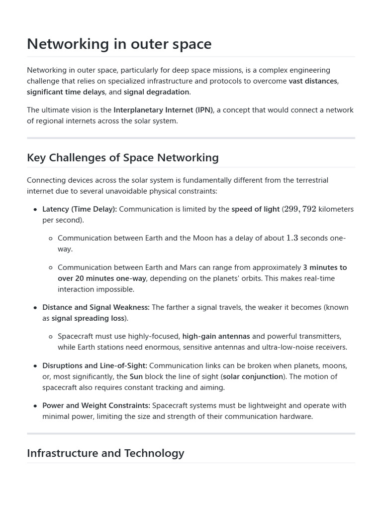 Challenges of Space Networking Systems | PDF | Nasa Deep Space Network ...