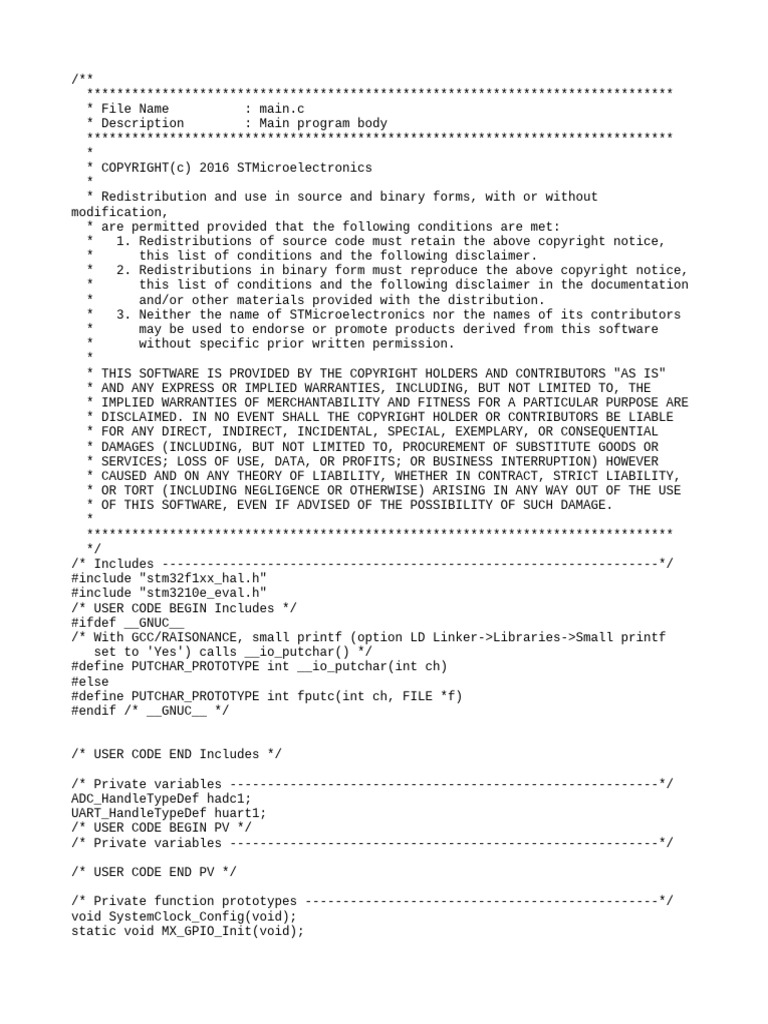 STM32 ADC Control with LED Output | PDF | Copyright | Legal Liability
