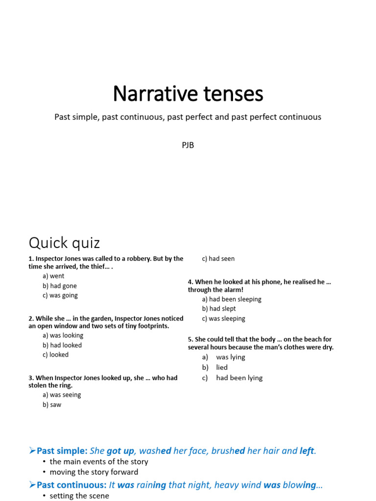 Mastering Narrative Tenses in English | PDF