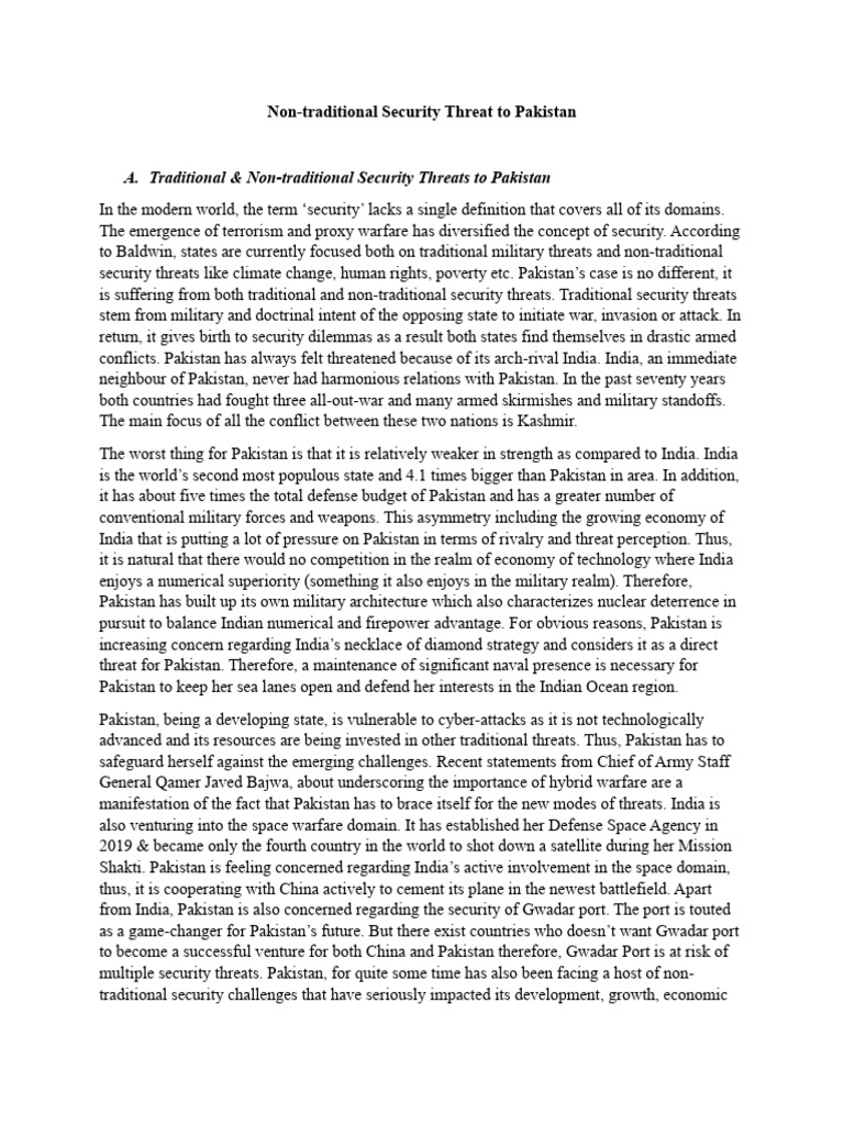 Non-Traditional Security Threats in Pakistan | PDF | Pakistan | Extremism