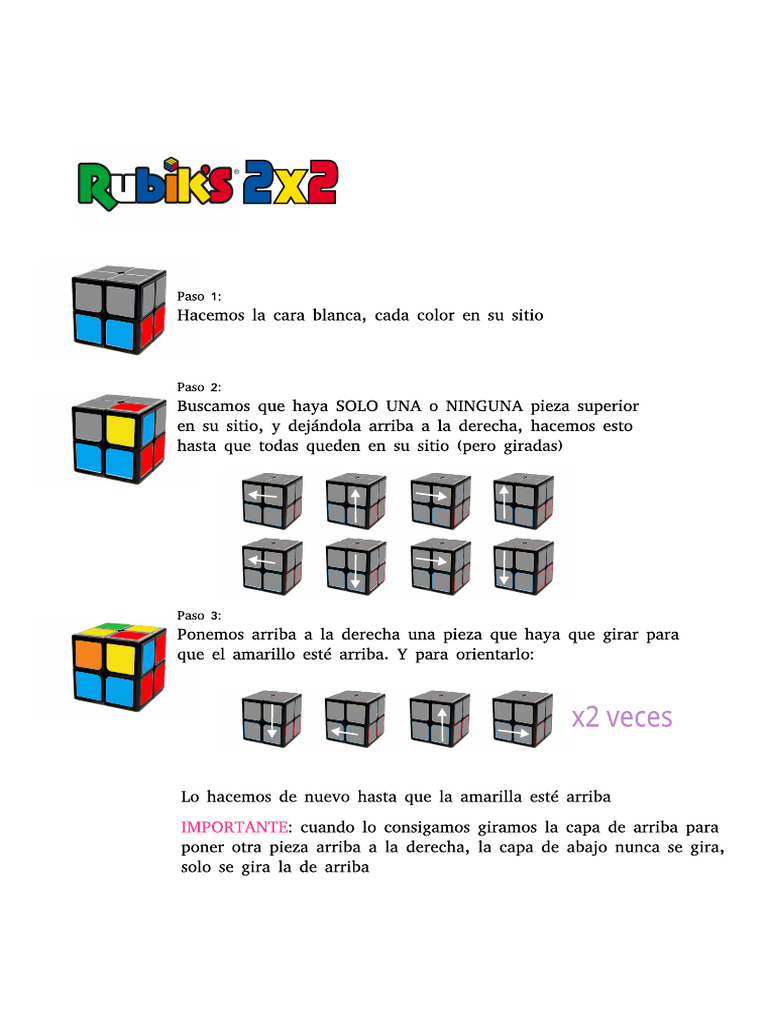 Cubo Rubik 2x2 Instrucciones | PDF