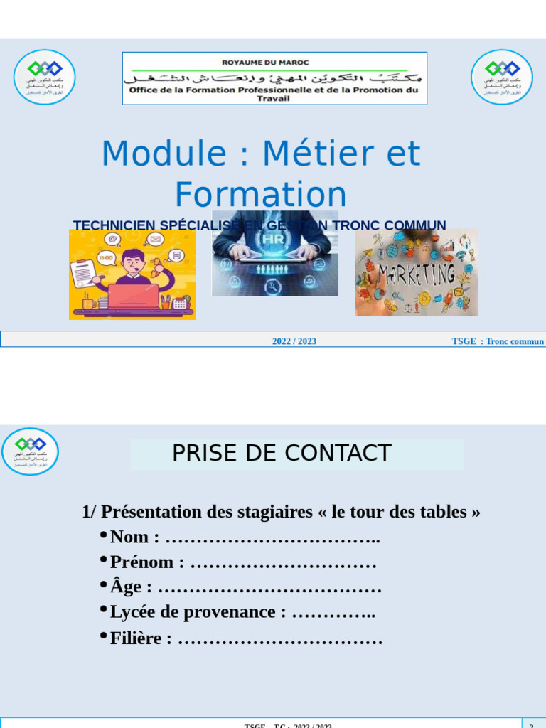 Formation en Gestion d'Entreprise OFPPT | PDF | Économie du travail ...