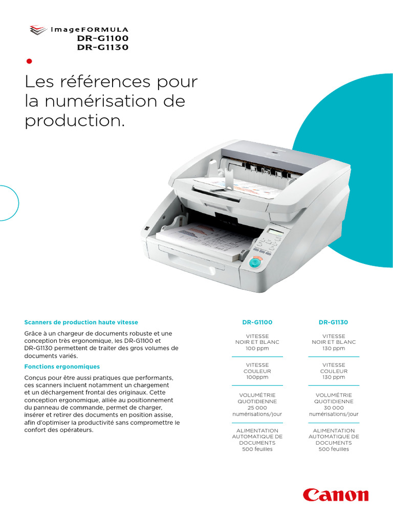 Scanners de production Canon DR-G1100/1130 | PDF | Scanner ...