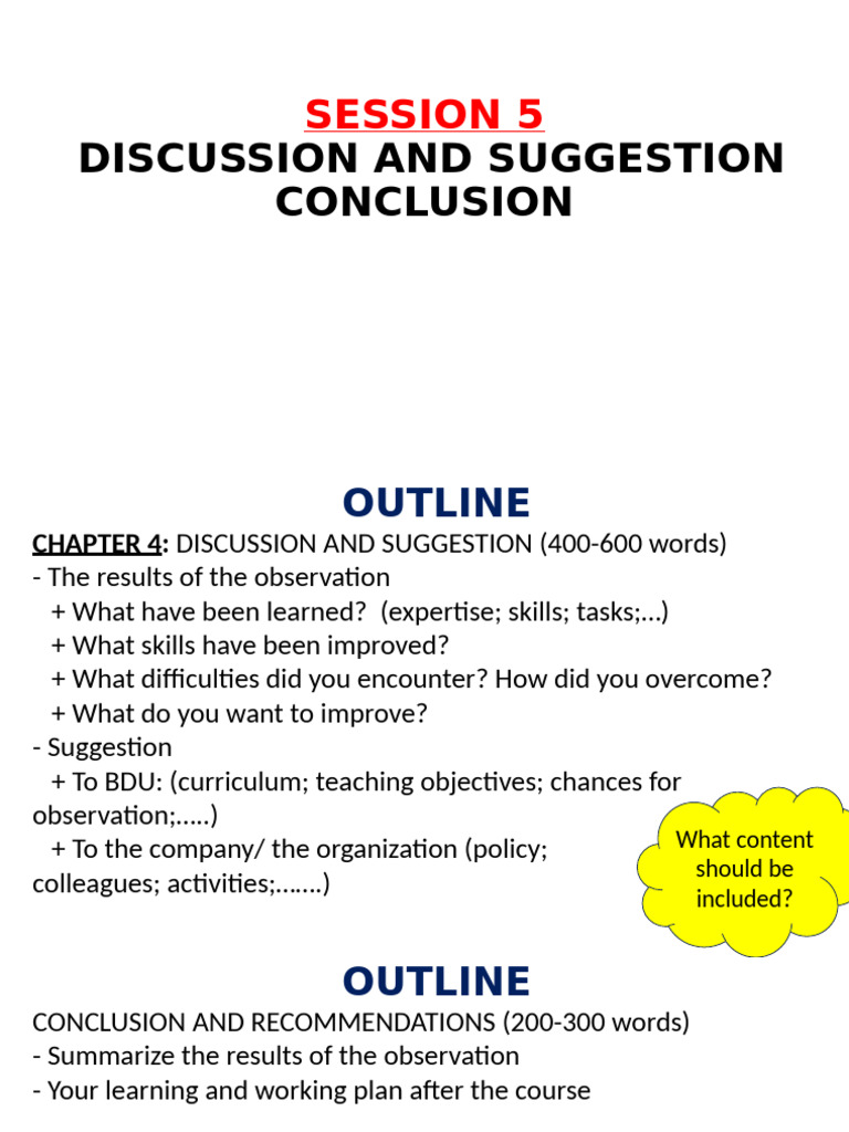 Discussion and Suggestions for Improvement | PDF