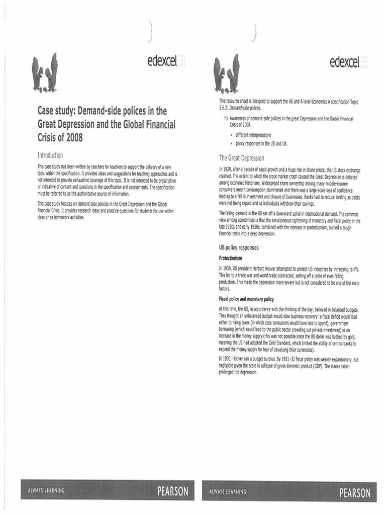 Financial Crisis and Depression Notes | PDF