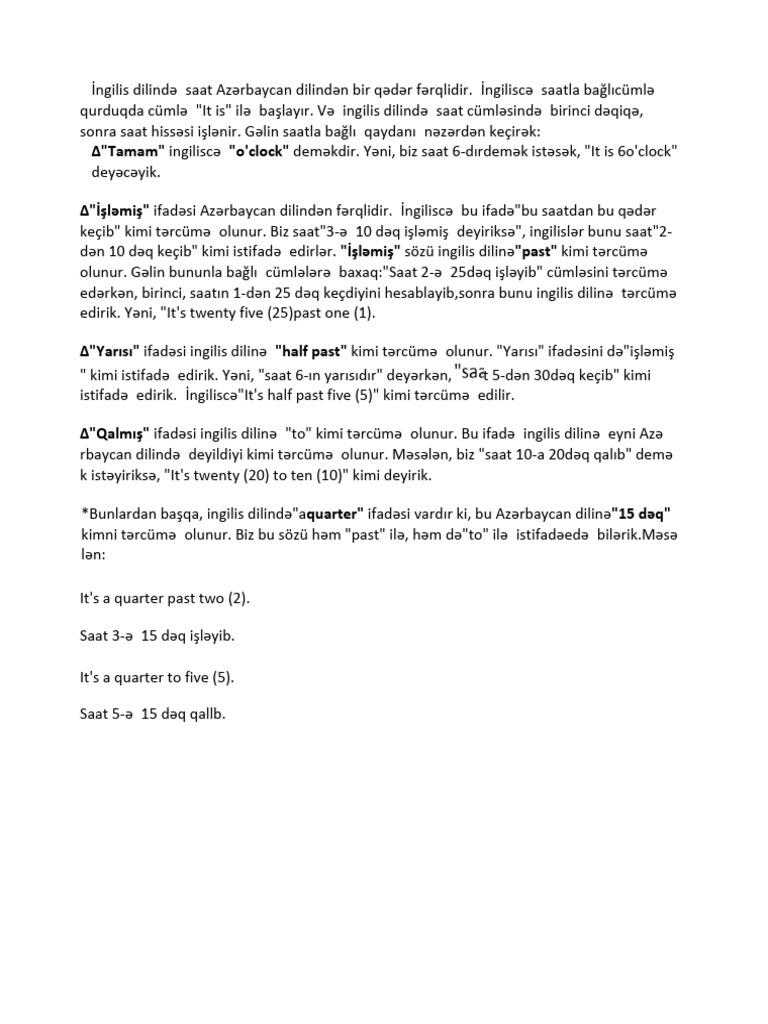 Time in English | PDF