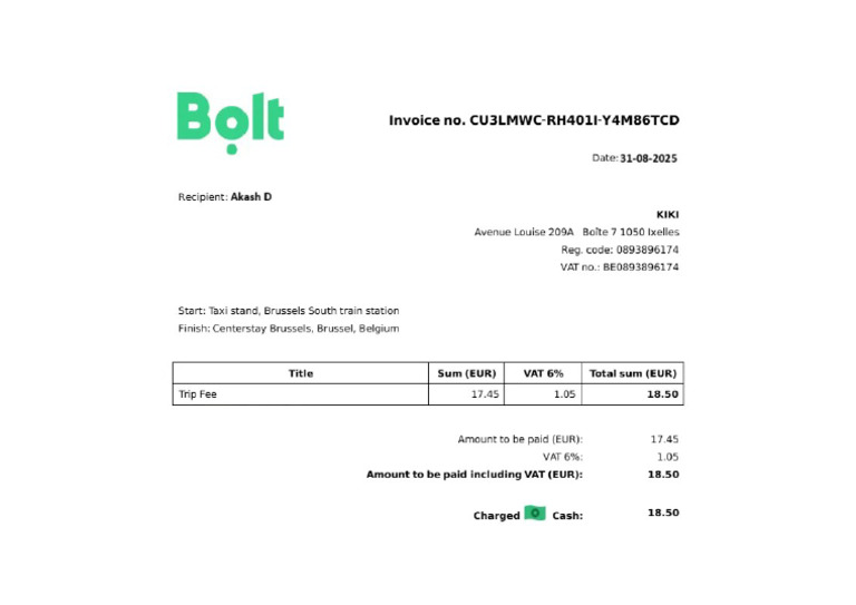 Bolt Invoice | PDF