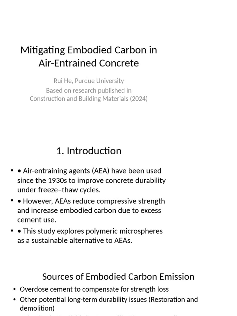 Mitigating Embodied Carbon in Air-Entrained Concrete (EDITED) | PDF ...