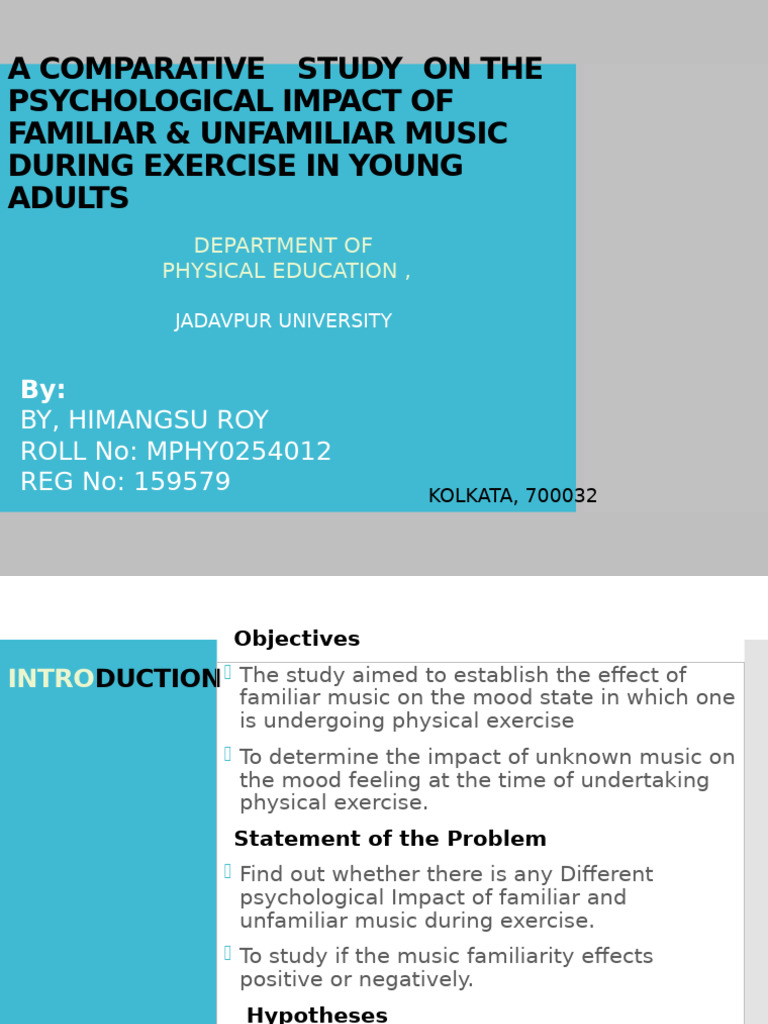 Impact of Music on Exercise Mood | PDF | Behavioural Sciences | Psychology