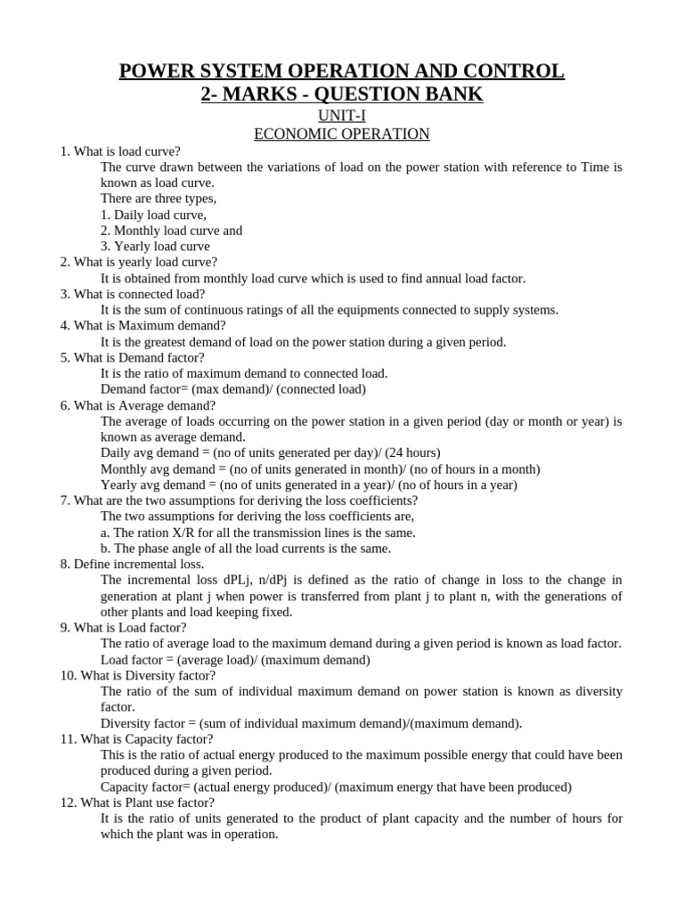 PSOC UNIT-I 2 Mark Question and Answers | PDF | Mathematical ...