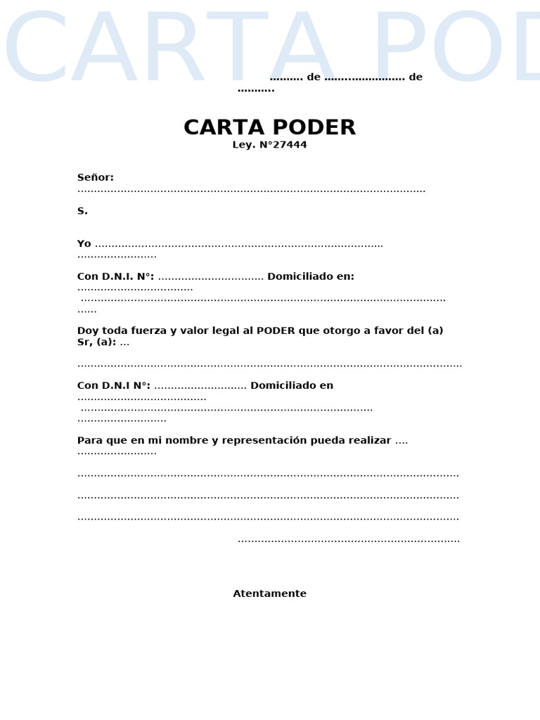 Carta de Poder Legal | PDF