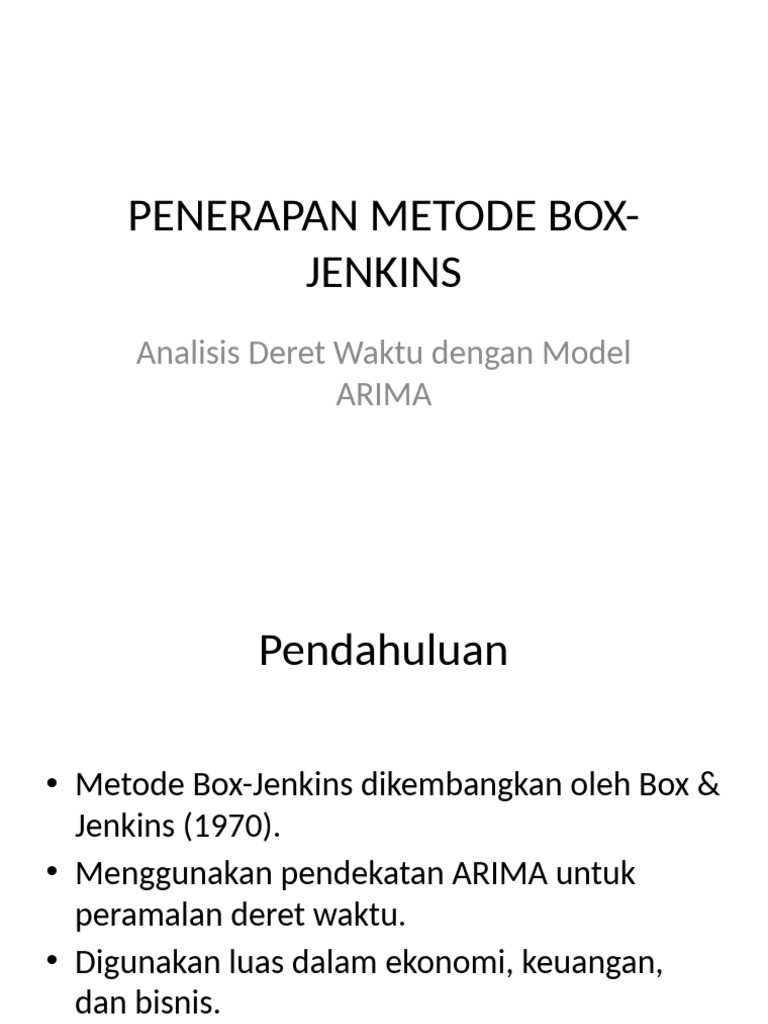 Box-Jenkins: Analisis Deret Waktu ARIMA | PDF
