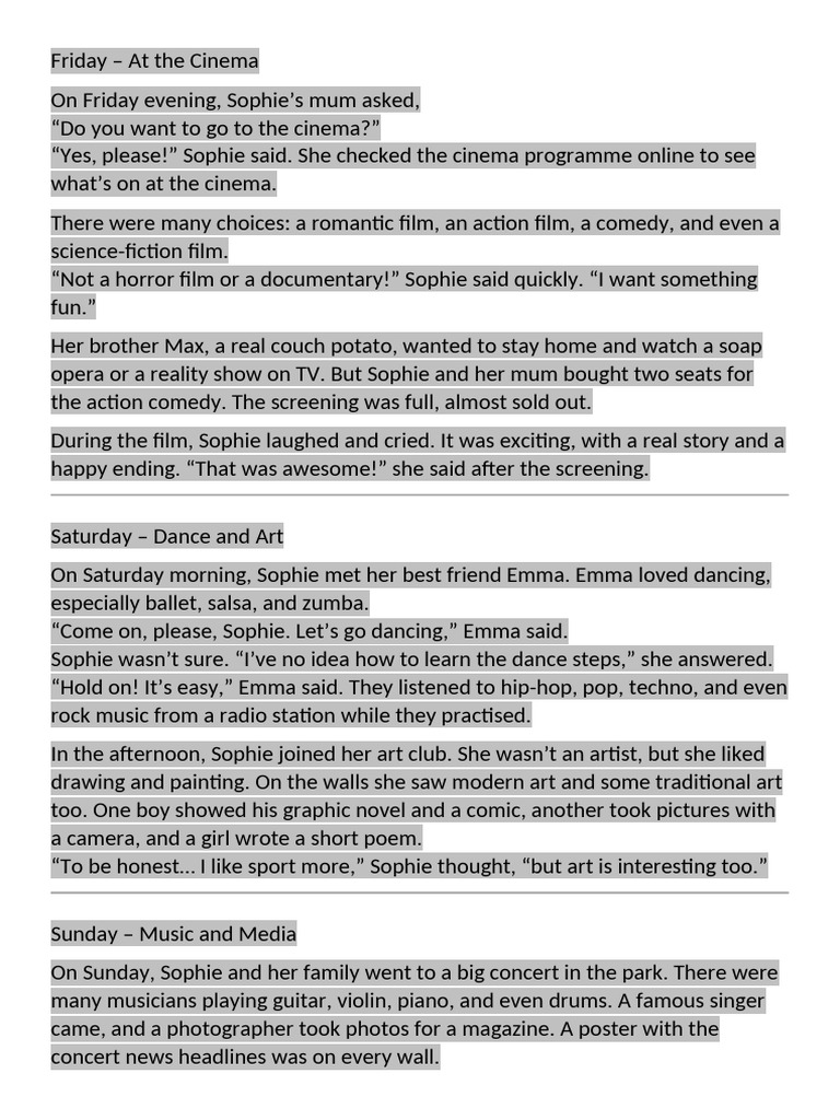 A2 Unit 1 PDF Movie Theater