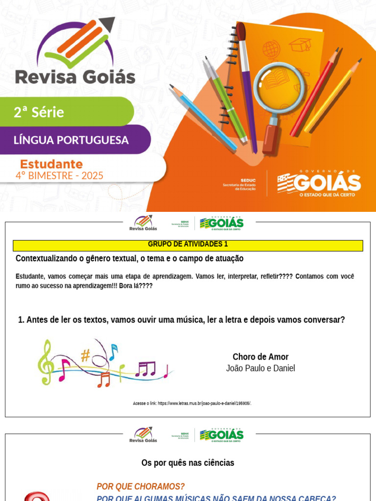 Revisa Goias 2a Serie LP 4o Bimestre | PDF