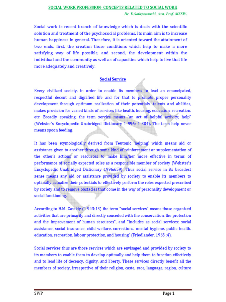 Concepts in Social Work and Welfare | PDF | Institution | Social Movements